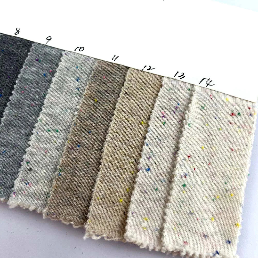 Heavyweight 440g Colorful Dot Winter Knitted Hacci Sweater Terry Fabrics 75 Cotton 25 Polyester Fabric