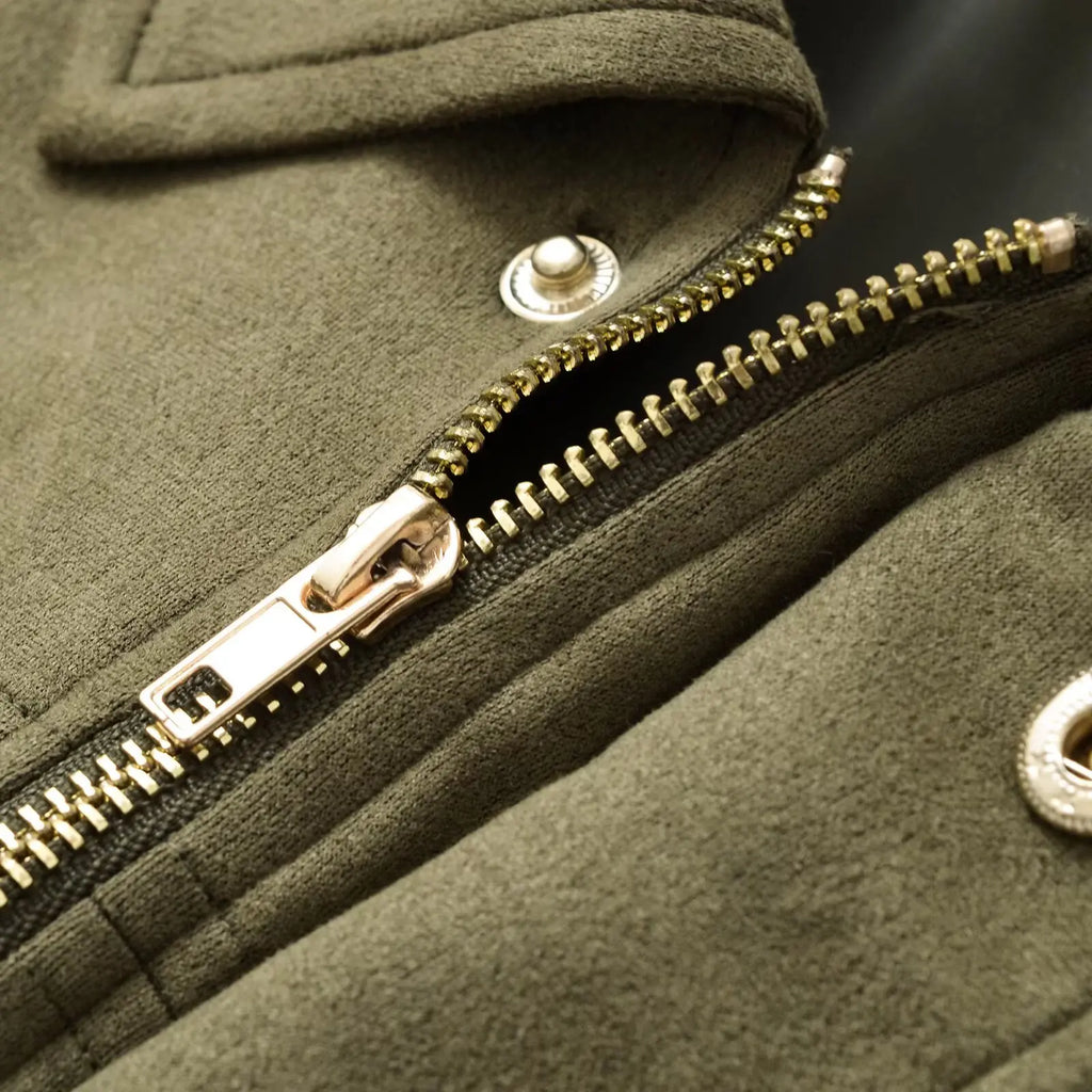 PB&ZA European and American cross-border women's clothing wholesale, women's suede textured lapel bomber jacket