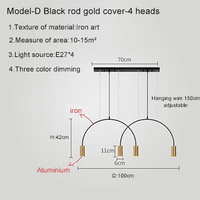2021 New Restaurant Chandelier Light Luxury Nordic Dining Living Room Table Bar Minimalist Chandelier Simple Modern Light