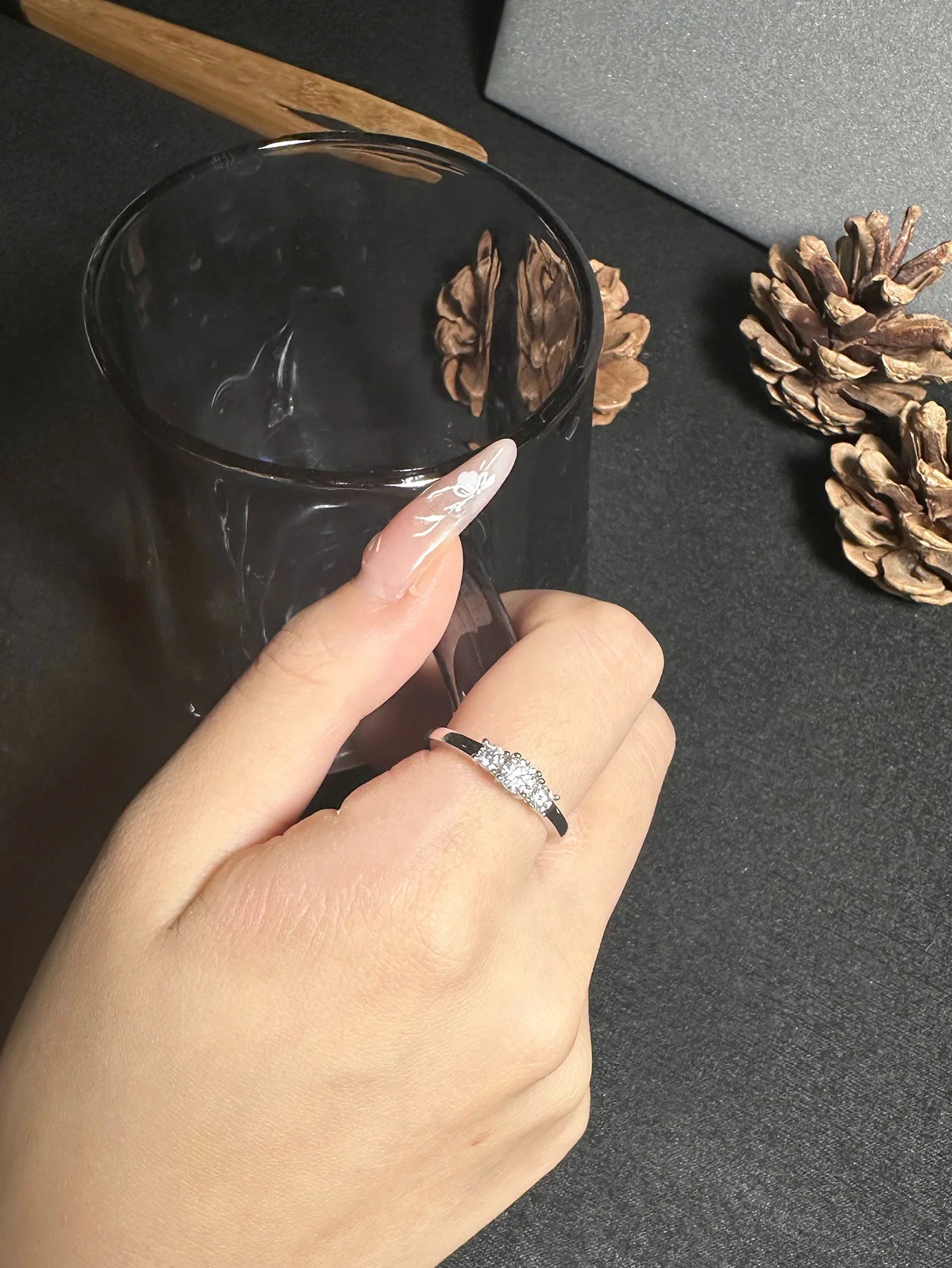 Luxury 925 Sterling Silver Wedding Rings Women VVS D Moissanite Engagement Ring Three Stones Ring Jewelry