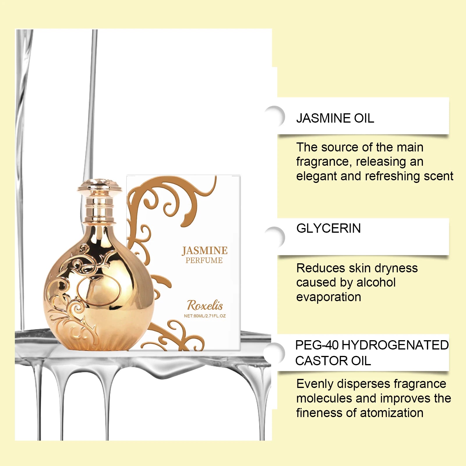 Jasmine Perfume Women - Eau De Toilette Layered Fragrance Long Lasting Elegant Scent 80ml