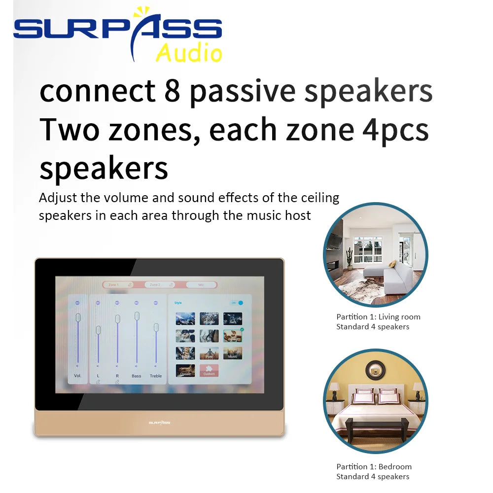 PW7820K+CR620 in Wall Amplifier With PA Ceiling Speaker Set Wireless Microphone Karaoke Stereo Home Theatre System