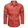 Multi-pocket Long Sleeve Outdoor Shirt Hiking Shirts Regular Fit Jacket Mens Casual Big Size Cargo Shirt