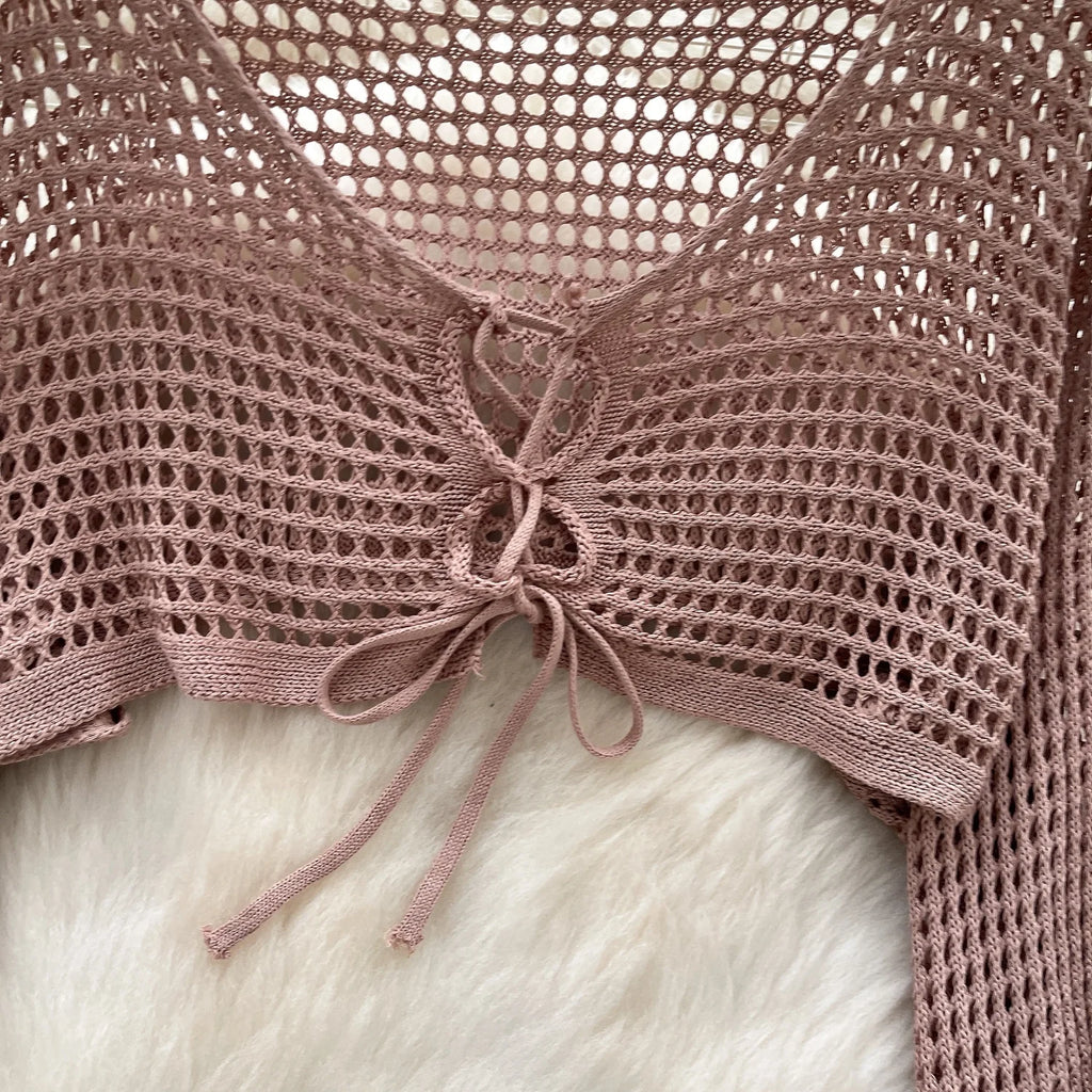 Small Fragrance square Neck Double Breasted Puffy Sleeve Sweater Women's Slim All Match Irregular Base Top