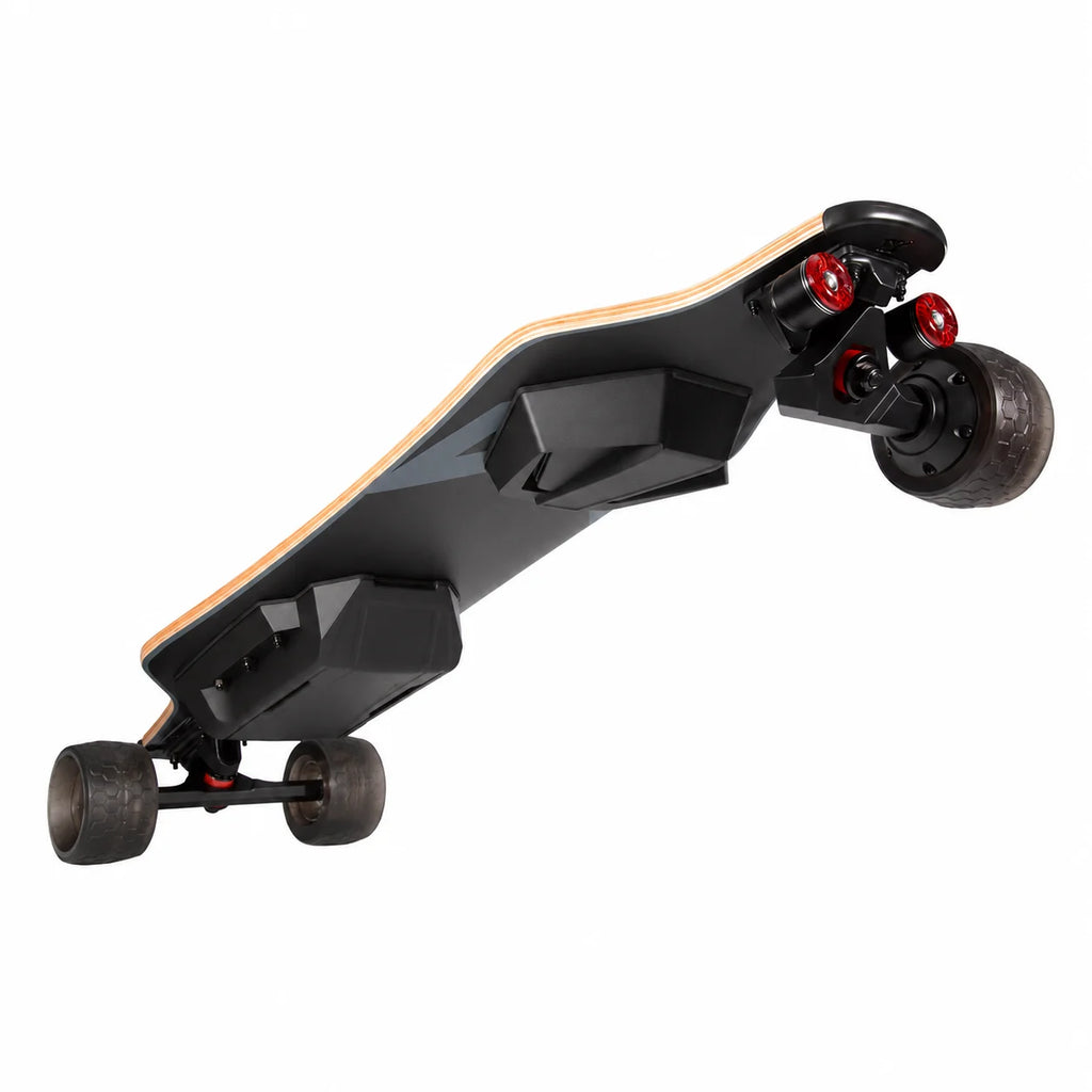 Dual Hub Motor Electric Longboard 105mm Jelly Shock-Absorb Wheels ABEC-9 Bearings Max Speed 45km/h Dual Taillights Skateboard