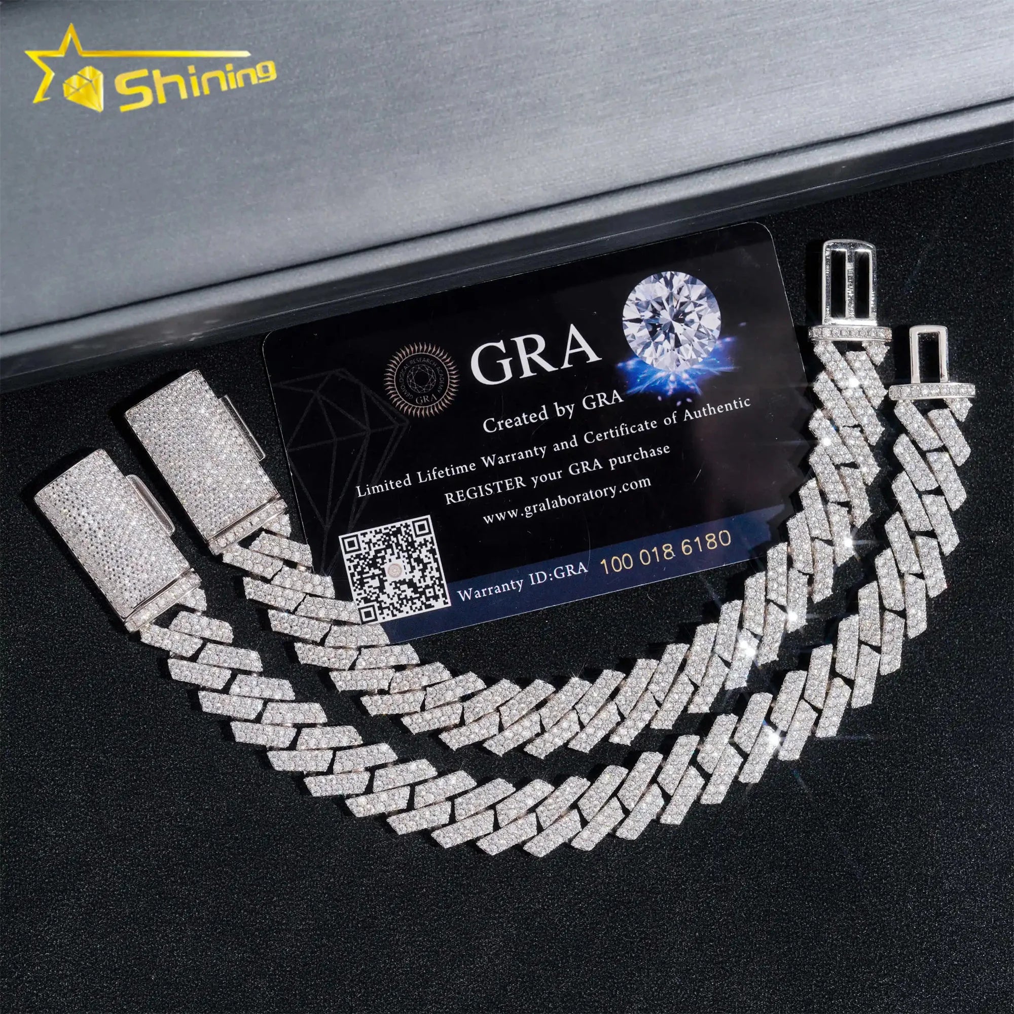 Hot Selling Pass Diamond Tester 925 Sterling Silver 10mm 15mm  20mm Moissanite Cuban Link Chain Mens Cuban Bracelet