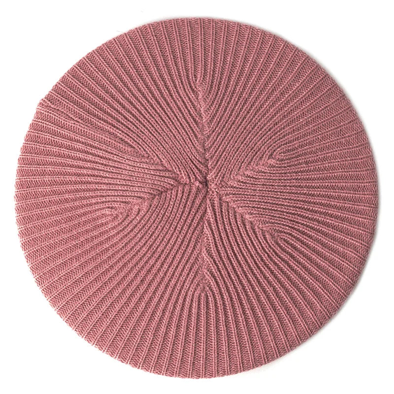 Geebro Women's Fashion Casual Plain Knit Beret Hat Spring Autumn Berets for Women Ladies Elastic Artist Beanie Beret Hats