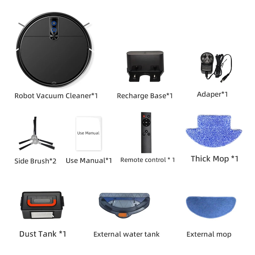 Strong Suction Smart Robot Vacuum Cleaner APP Voice Remote Control Alexa Compatible Wet Dry 3-in-1 HEPA Filter for Household Use
