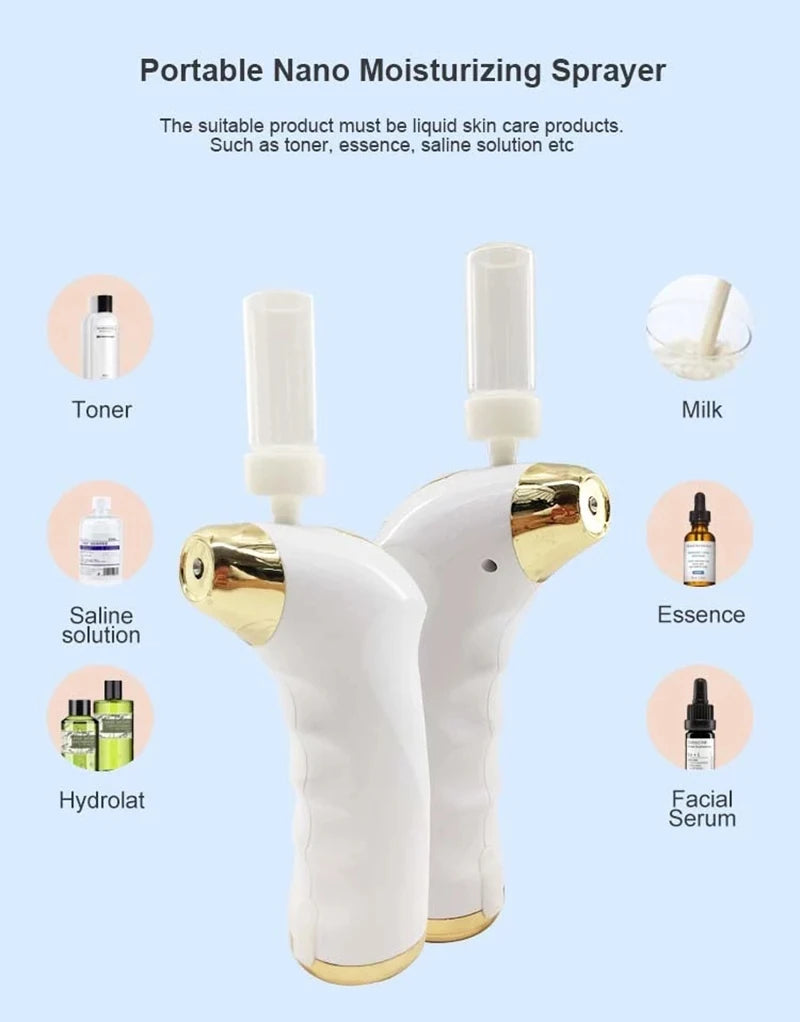  HandHeld Beauty Oxygen Machine Nano Sprayer Hydrating Facial Moisturizing Rejuvenation Skin Facial Hydration Machine Injection