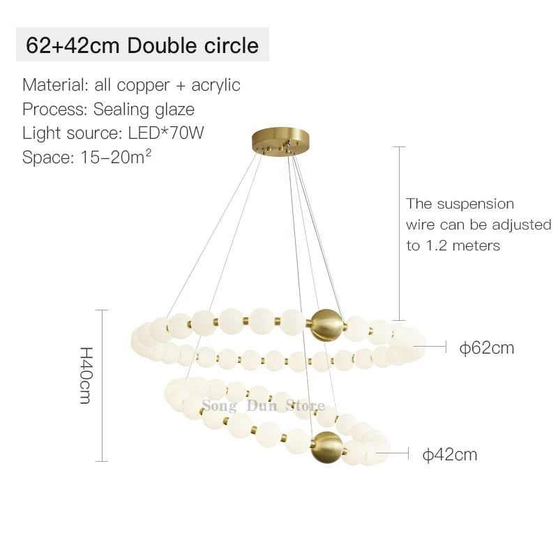 All Copper Post-Modern Household Living Room Chandelier Modern Minimalist Light Luxury Creative Personality Net Red Children’s