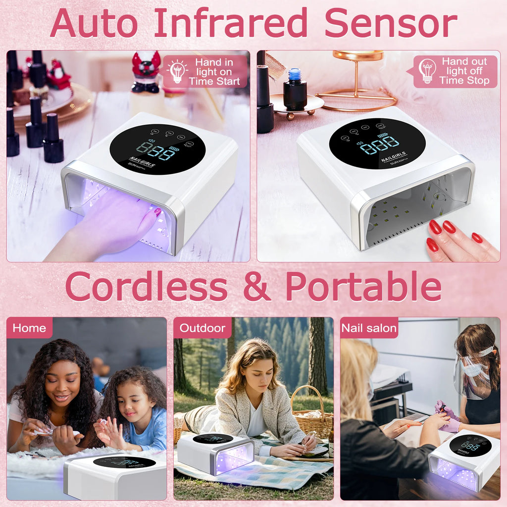 Wholesale OEM ODM Dual LED UV Nail Curing Lamp Gel Polish Nail Dryer Mental Tray Manicure Pedicure Nail Salon Machine