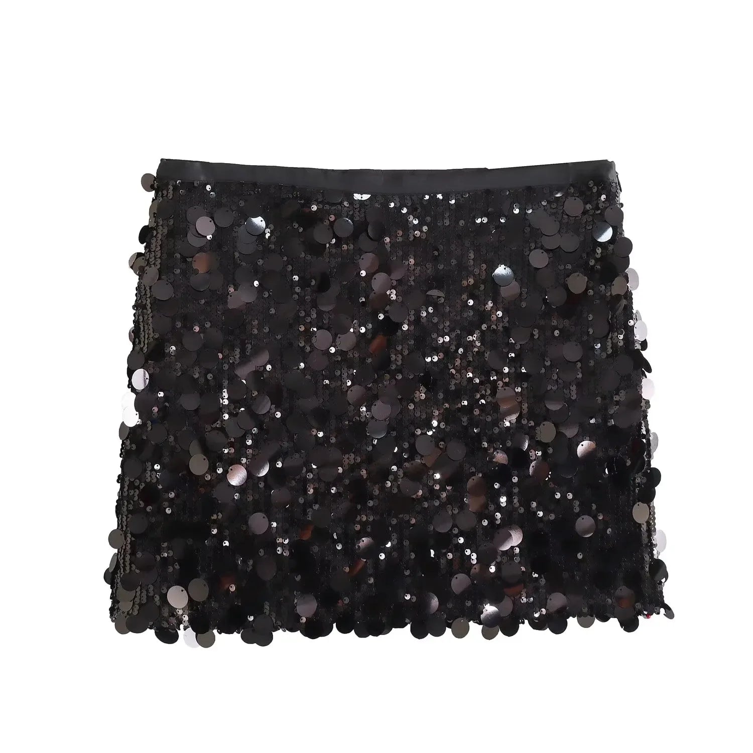 2024 Women Winter New European and American Style Sexy A- Line Skirt High Waist Hip Sequin Mini Skirt for  Skirt