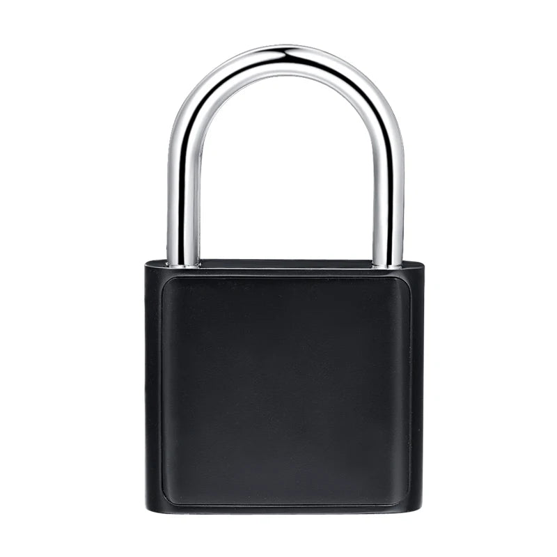 Black silver Keyless USB Rechargeable Door Lock Fingerprint Smart Padlock Quick Unlock Zinc alloy Metal Self Developing Chip