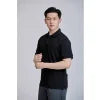 Vietnamese Made Front 200 Grams Casual Short Sleeve Button Regular Black Knitted TC 60% Cotton +40% Polyester for Shirt
