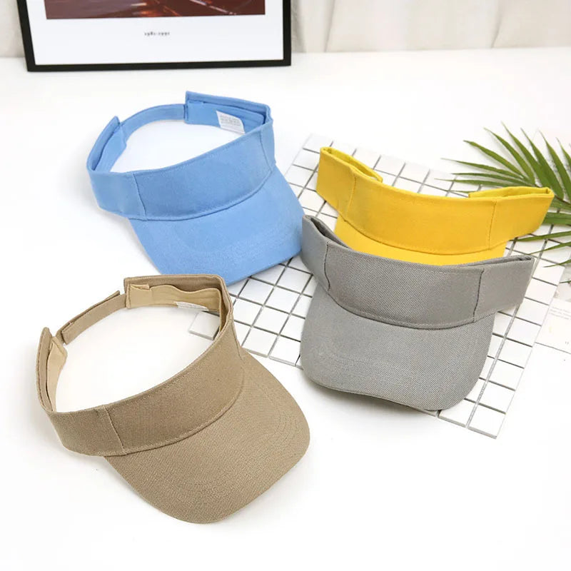 Tennis Visor Cap Solid Empty Top Cotton Men's Caps Visors for Women Baseball Hats Outdoor Sports Gorro Con Visera Dropshipping