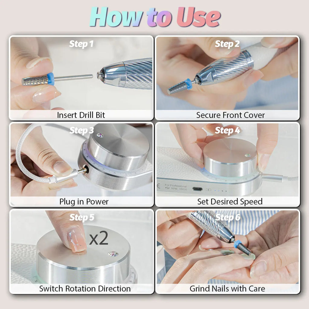 30000RPM Brushless Nail Drill-Waterproof Dustproof Machine Portable Rechargeable Nail Drill for Salon Use OEM Wholesale Supplier
