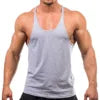 OEM Mens Y Back Tank Top Low Price Custom Print Cotton Stringer Gym Fitness Singlet Workout Muscle Bodybuilding Mens Tank Top