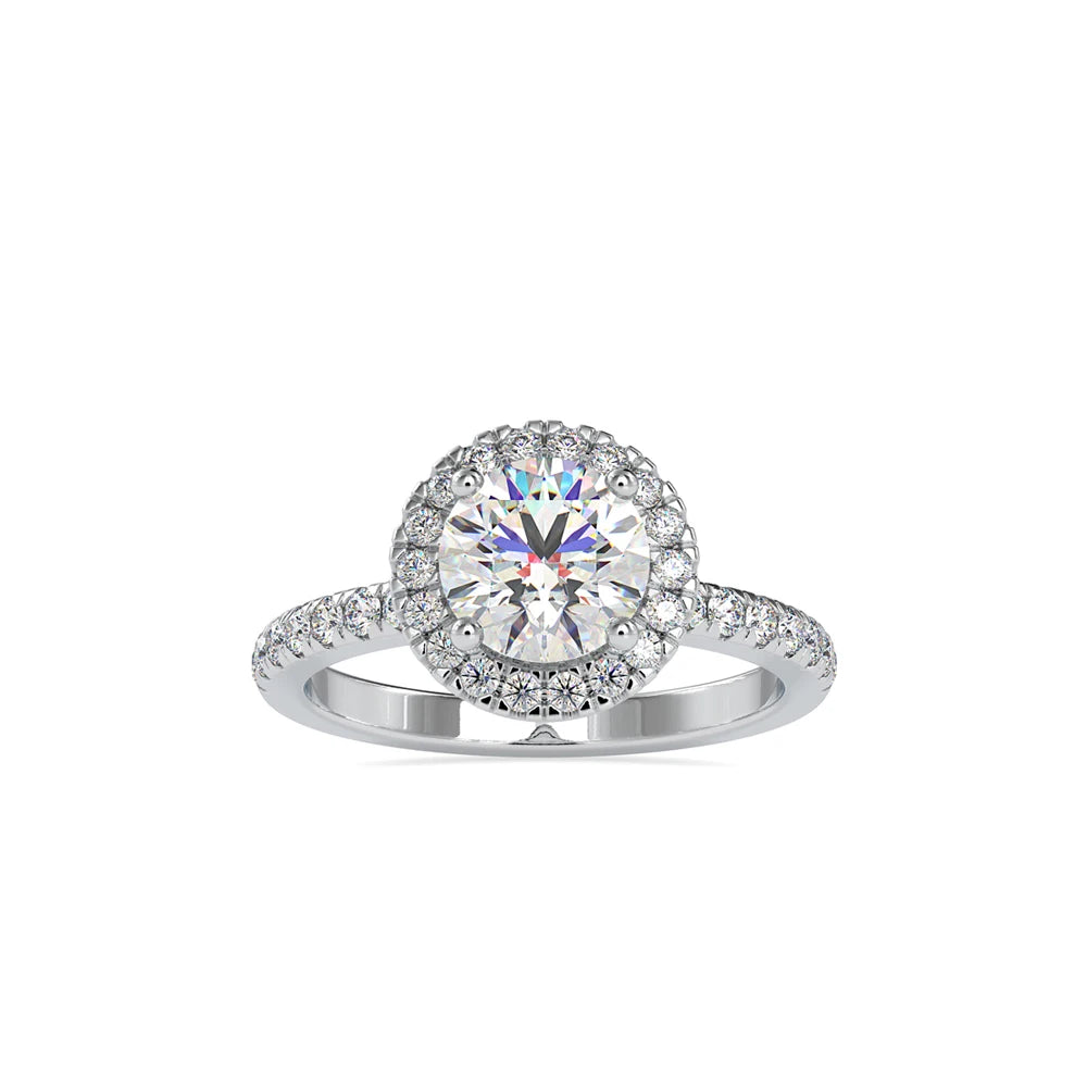 Classy Cute Lab Grown Diamond Engagement Ring 35 Total Certified VS-VVS Clarity Brilliant Cut Luxury Style Silver Plated Women's
