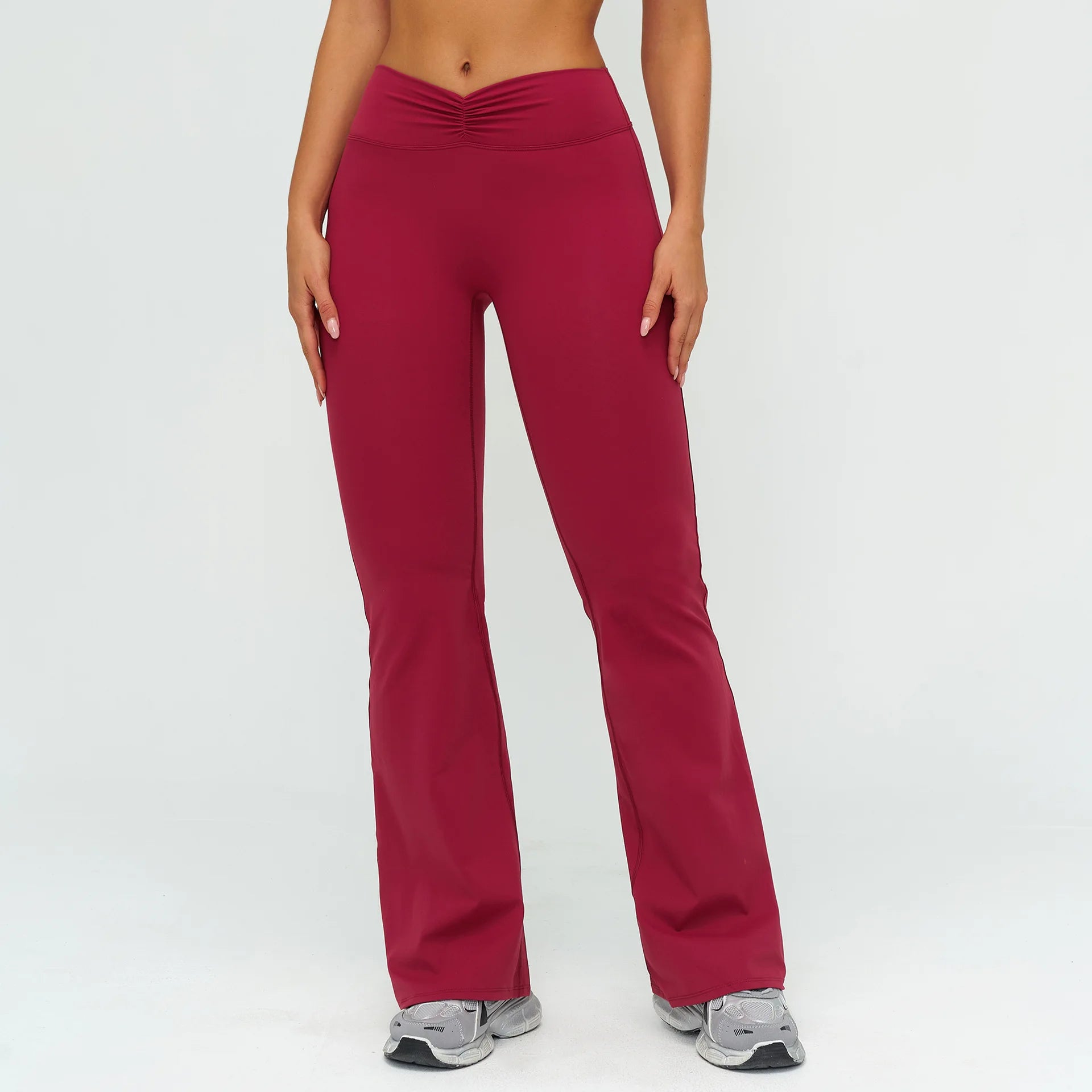 High Elastic Waist Brushed Flared Wide Leg Pants Solid Quick Dry Breathable for Casual Running & Outdoor