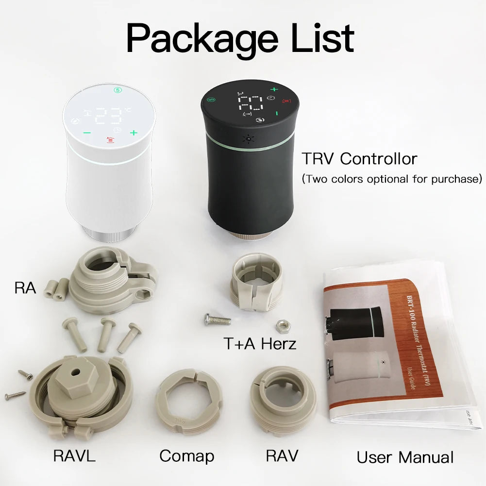 MOES ZigBee 3.0 TRV Thermostat Tuya Radiator Actuator Valve Smart Programmable Temperature Controller Alexa Google Voice Control