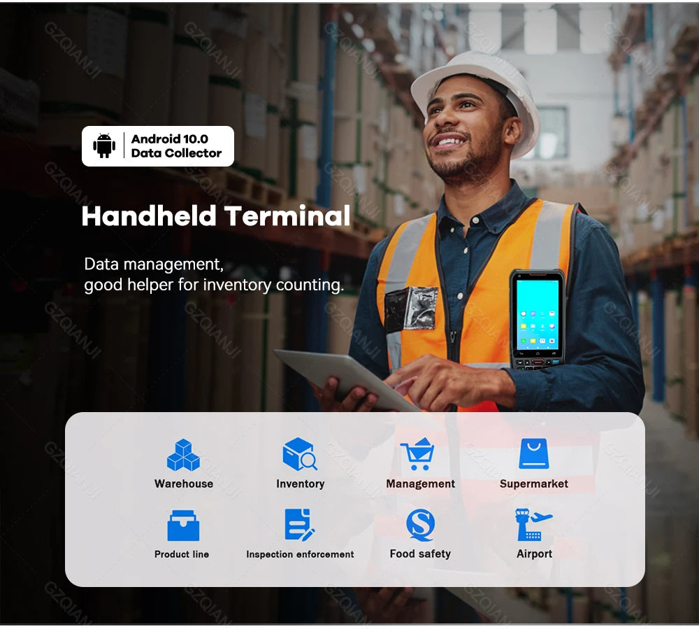 Android 10 Handheld Terminal PDA Honeywell Barcode Scanner 1D 2D Scanner Portable Data Collector with 4G WiFi Bluetooth NFC