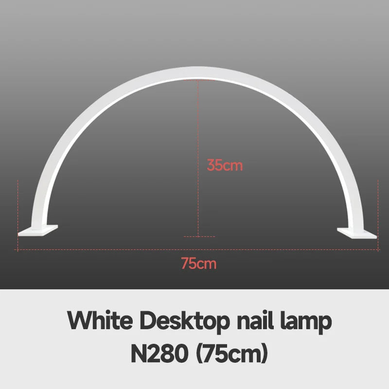 Freem LOGO 48W Beauty Salon Fill Light Half-Moon Shaped Nail Care Desktop Arch Ring Led Lights Fake Nail Art Light Manicure Lamp