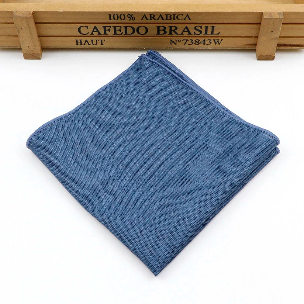 New Solid Color Pocket Square Green Navy Colorful Handkerchief Cotton Polly Texture Pocket Men's Accessories Business Wedding