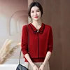 Fashion Lady Slash Collar Long Sleeve Elegant Sweater Shirt