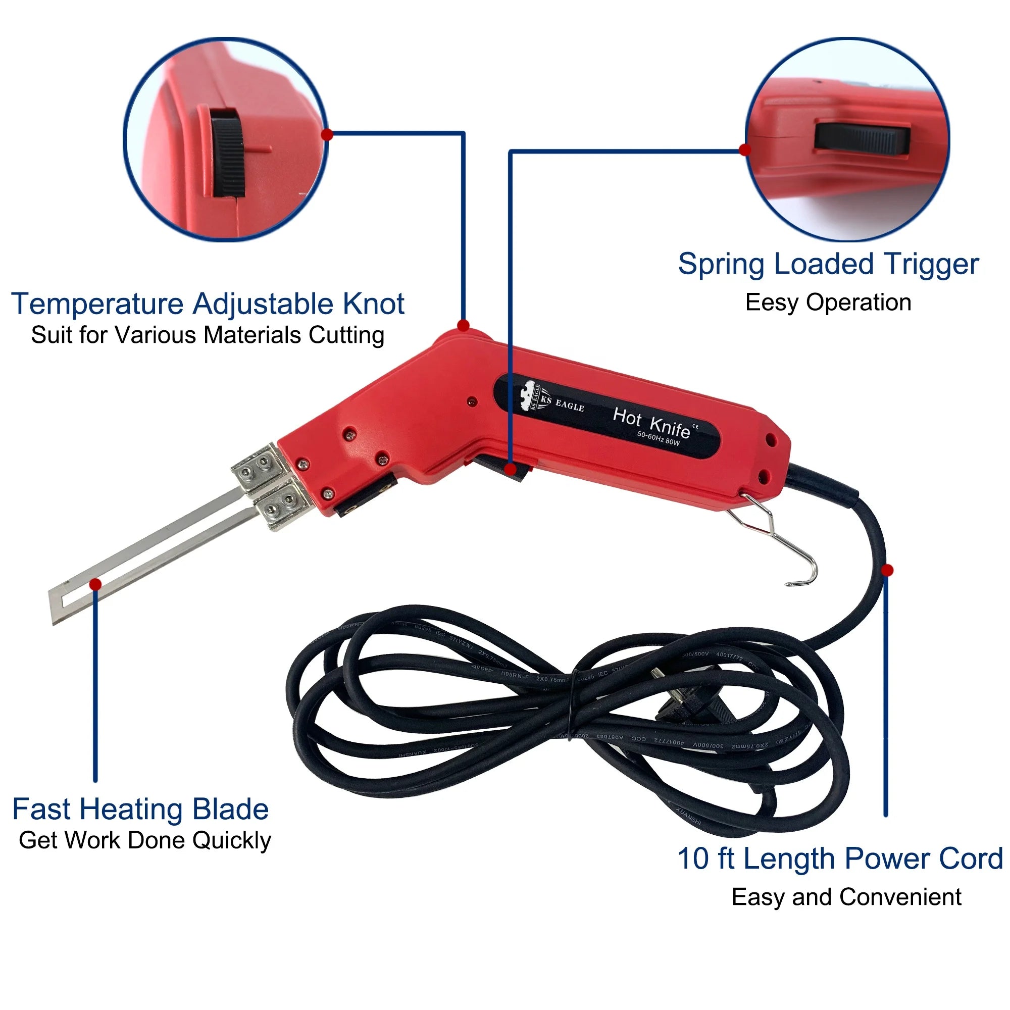 KS EAGLE Electric Foam Cutter Polystyrene Styrofoam Knife Hot 10CM Wire Foam Cutting Knife Portable Hot Knife Foam Cutter