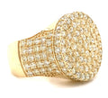 Ice Legacy Excellent Craft Smooth Surface Icedout Moissanite Diamond Hip Hop Ring Golden Tone Gold Plated Adjustable Band Bright