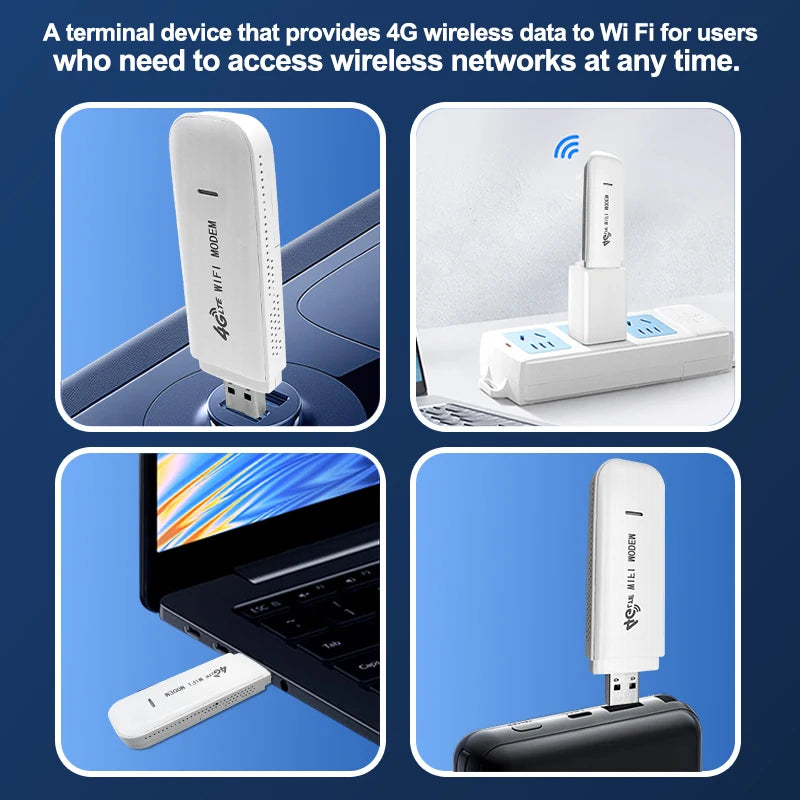 Universal 4G USB Dongle UFI Wireless Access Point Mobile Wingle WIFI Modem 4G LTE Router Sim Card Slot for Outdoor Laptop Use