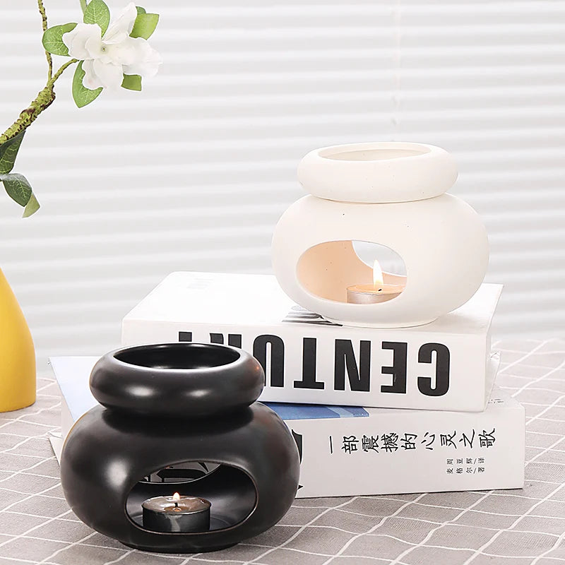 Newly Gift Sets Aroma Essential Warmer Aromatic Fragrance Lamp Perfume Wax Melt Burners Tealight Holder Ceramic Home Decoration