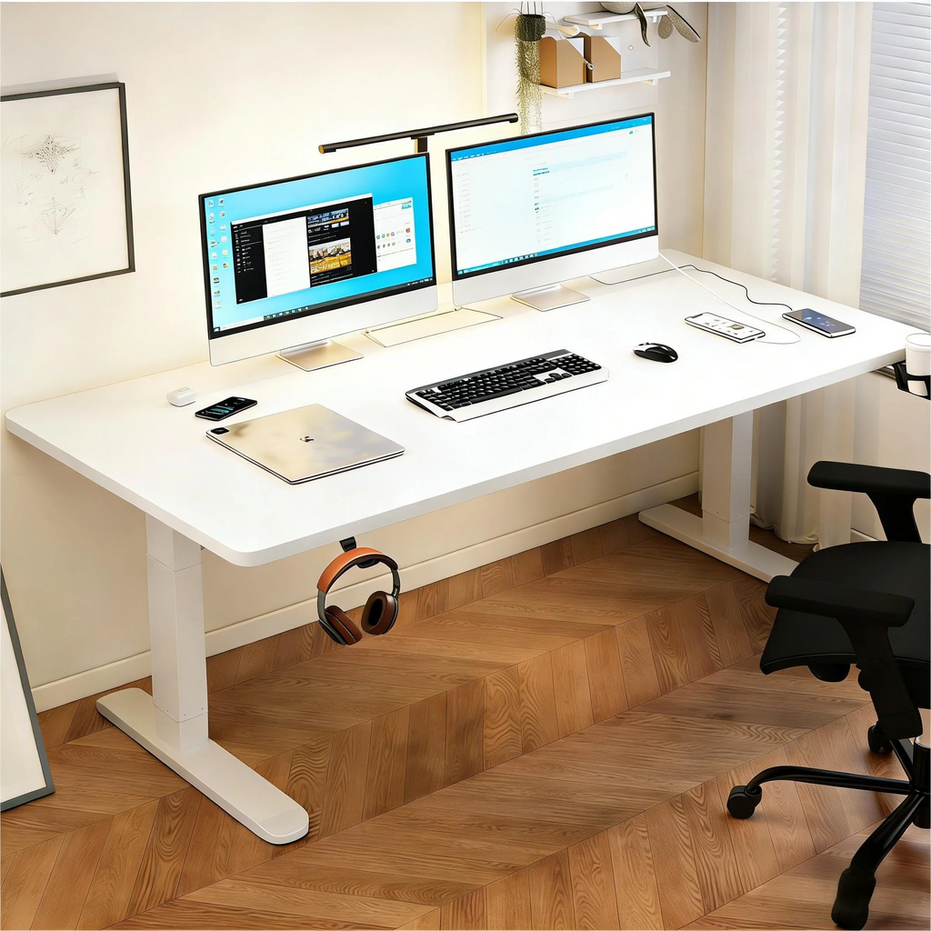US Warehouse Electric Standing Desk 55x24 Height Adjustable Sit Stand Desk with Drawer Fast Delivery Ready to Ship
