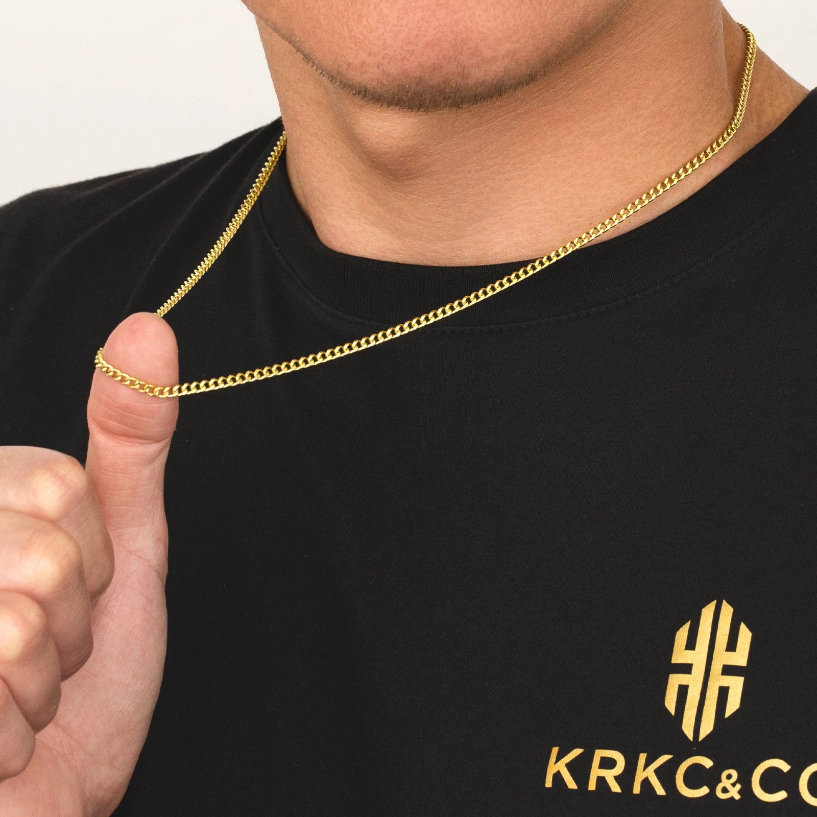 USA Local Fast Shipping 14K Gold Plated Cuban Link Chain 3mm 5mm Women Stainless Steel Waterproof Jewelry Men Miami Necklace