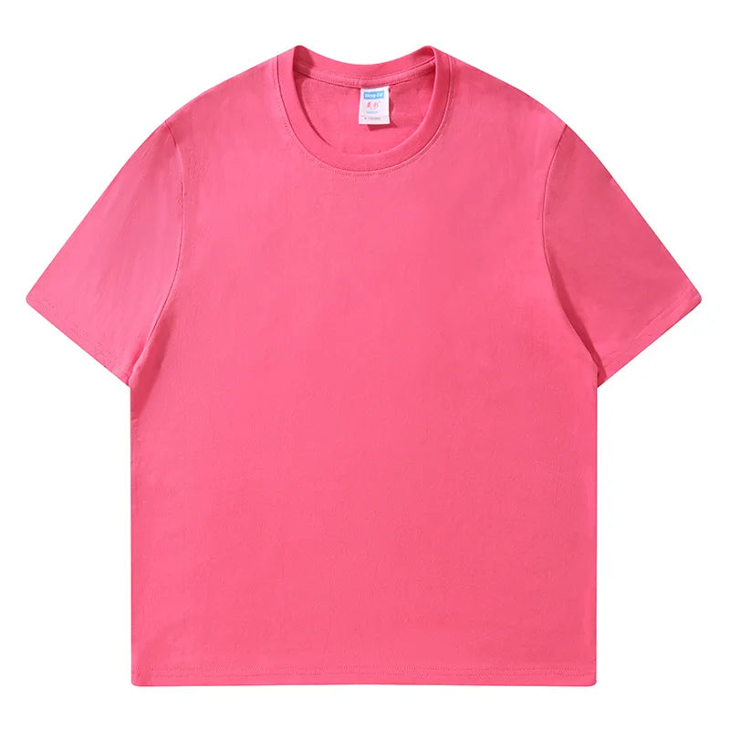 Combed Pure Cotton Round Neck Short Sleeved T-shirt Custom Printed logo Customization