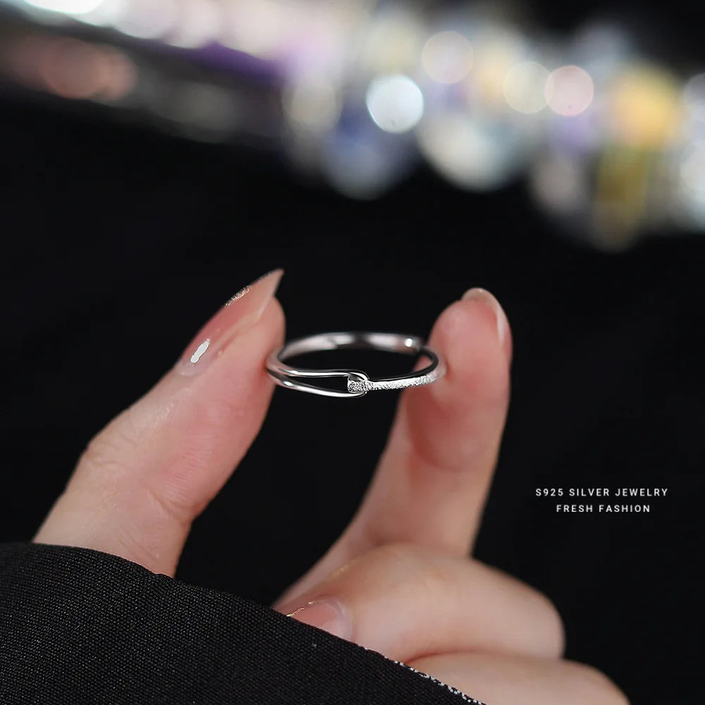 Newest Style French Luxury S925 Sterling Silver Rings for Women Jewelry Accessories Geometric Rings Women Girl Gift Jewelry