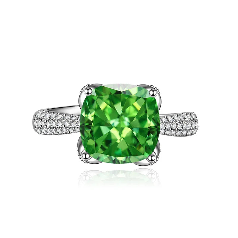 Elegant Fashion Cut Green and Blue Gemstone Rings with Sparkling Accents Perfect for Special Occasions Fashion Jewelry for Women