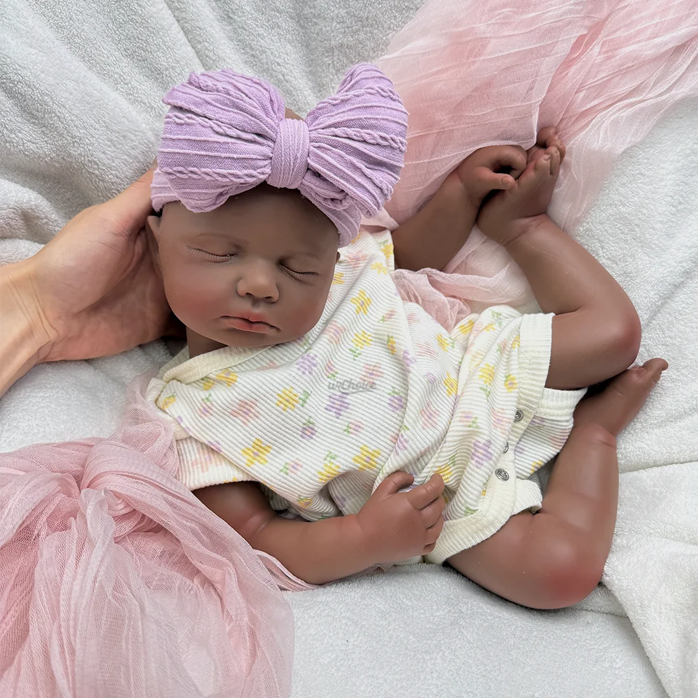 Lifelike Real Touch Silicone Reborn Dolls 20" Open Mouth LouLou Soft Full Body Newborn Realistic Details Gift for Baby Shower