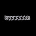 14K Gold Plated Men's Cuban Link Chain Bracelet with Lab Grown Round Diamond-Engagement Party & Gift