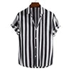 Men's Summer Fashion Linen Shirts New Short-Sleeve Casual Print Blouse Top with Turn-Down Collar Breathable and ODM Supplied
