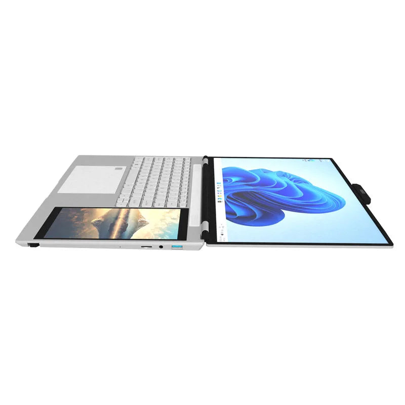 2026 New Game Personal and Home Laptops 15 Inch + 7 Inch Intel N95 RGB Backlit Keyboard Dual Screen Touch Office Business Laptop
