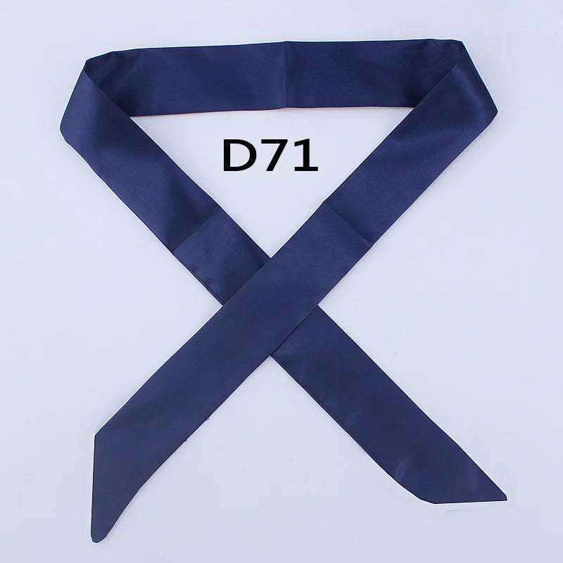Hot Fashion New Twill Emulation Silk Solid Bag Scarf Women Small Scarf Ribbon Handbag Hair Long Shawl Bandana Luxury Head Scarf