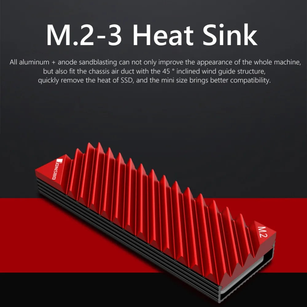 Okvyuan M2 SSD NVMe Heat Sink Jonsbo M2 2280 Solid State Hard Disk Aluminum Heatsink with Thermal Pad for Desktop PC Accessories