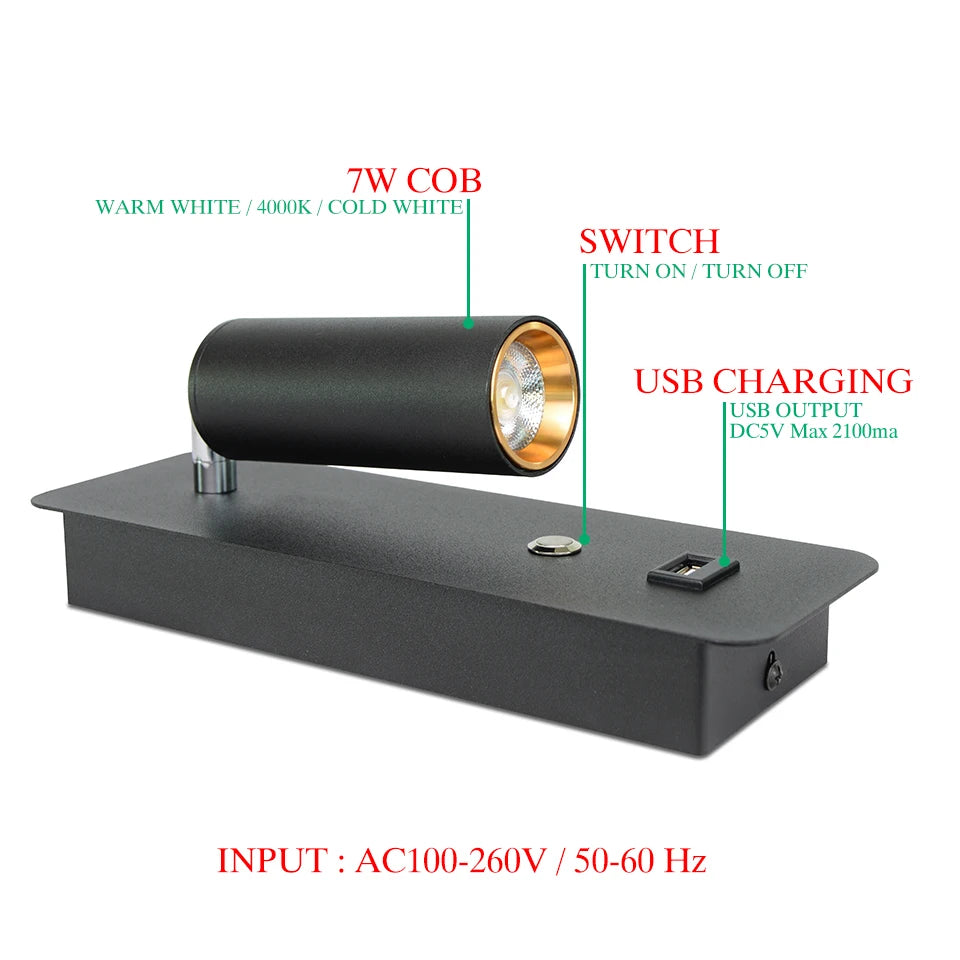 Indoor led wall lamps DC5V USB charge led  wall light bedroom modern wall lamp stair study livingroom sconce
