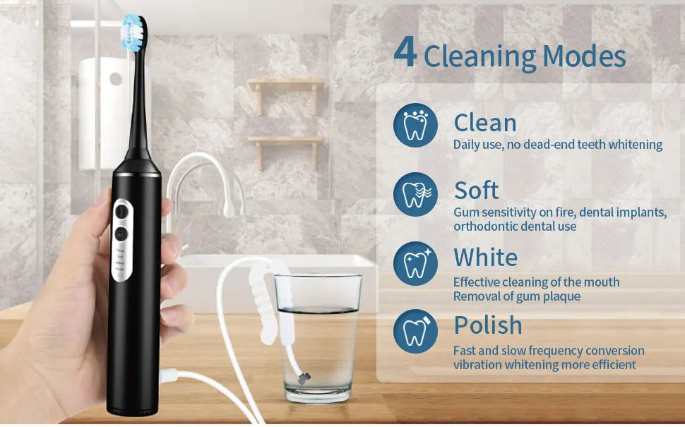 Sonic 3 In1 Electric Toothbrush USB Rechargeable Washable Whitening Teeth Adult Electronic ToothBrush