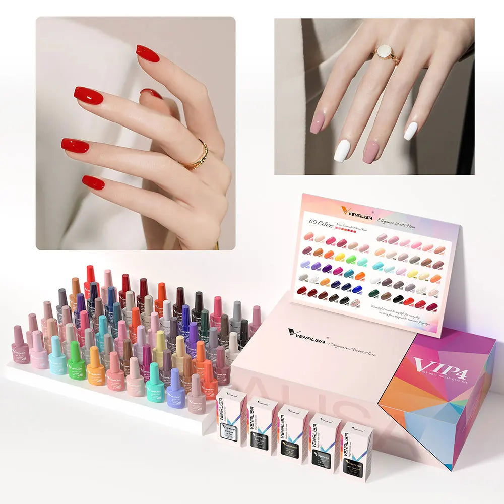 VENALISA VIP4  Newest Kit HEMA Free Acrylic Nail Gel Polish Box Set 60 Color Varnish Wholesale Enamel OEM Private Label
