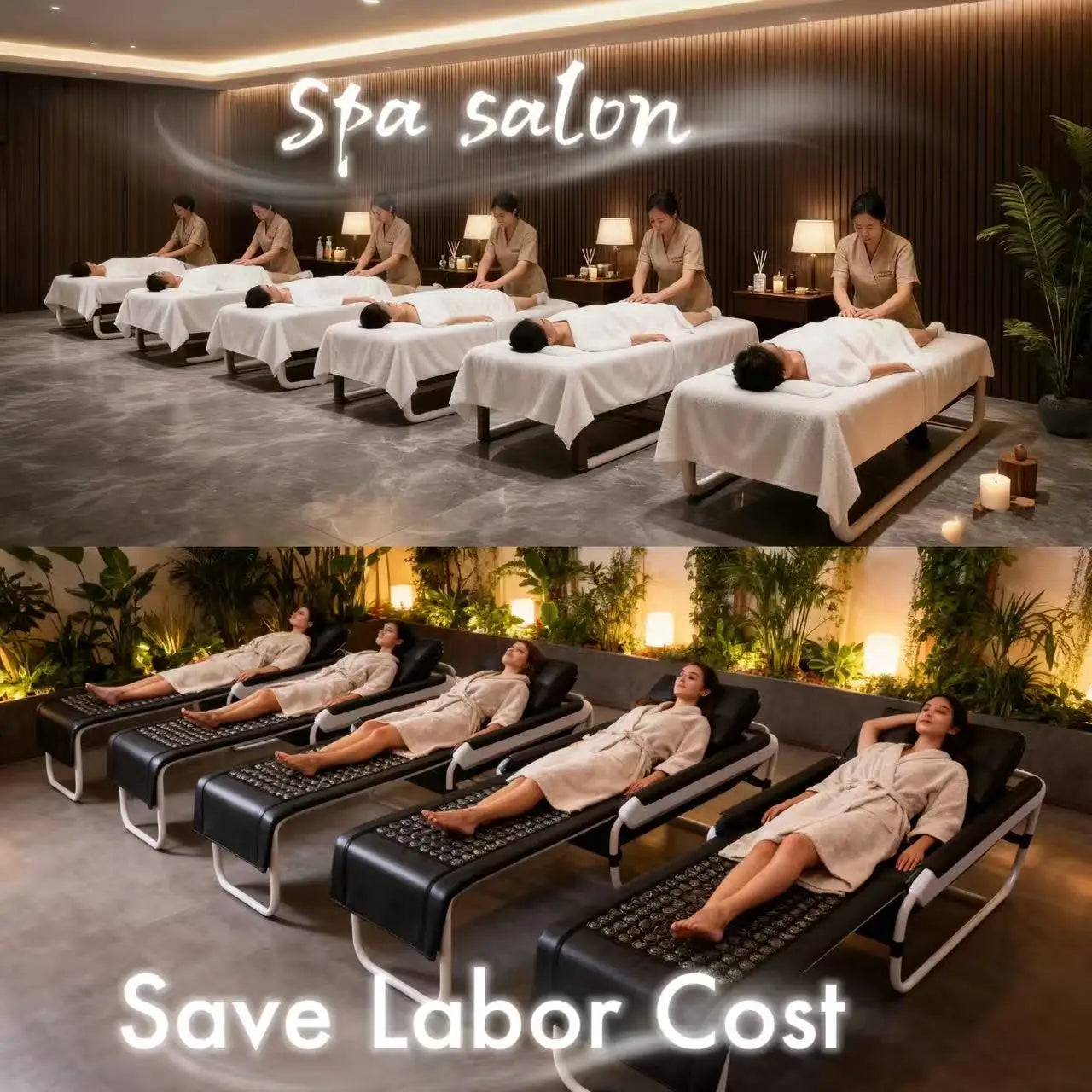 Professional Home Spa Massage Bed for Body Recovery and Pain Relief with Infrared Jade Roller and Spinal Traction System