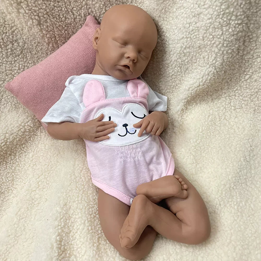 DIY Painted Silicone Reborn Baby Dolls 17" Open Mouth Newborn Dolls Washable Silicone Dolls As Artist Collection