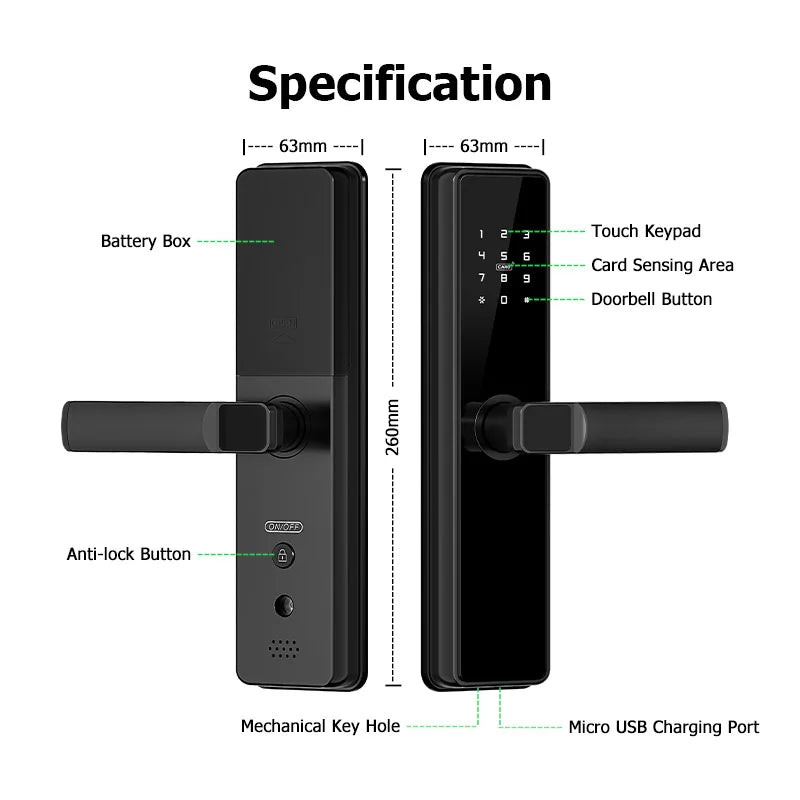 Manufacturer Low Price Smart Entry Door Lock Keyless Golden Supplier Lock Door Smart Gate Outdoor Digital Lock for Hone