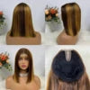 Wholesale 100% Vietnamese Dark Root Straight Short Bob Raw Virgin Human 2*6 Lace Vendors Kim Bob Closure Wigs for Black Women